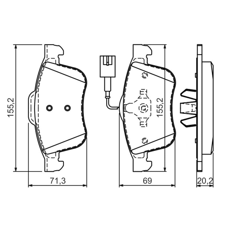 BOSCH 0 986 494 465 stabdžių trinkelių rinkinys, diskinis stabdys