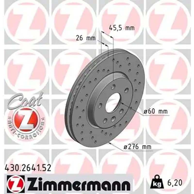 ZIMMERMANN stabdžių diskas 430.2641.52