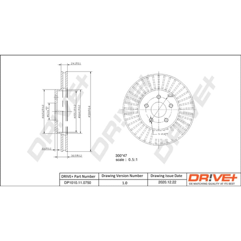 DRVE DP1010.11.0750 stabdžių diskas