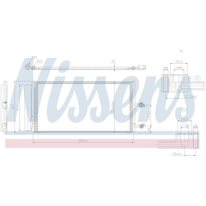 Oro kondicionieriaus kondensatorius NISSENS 941403 941403 NISS