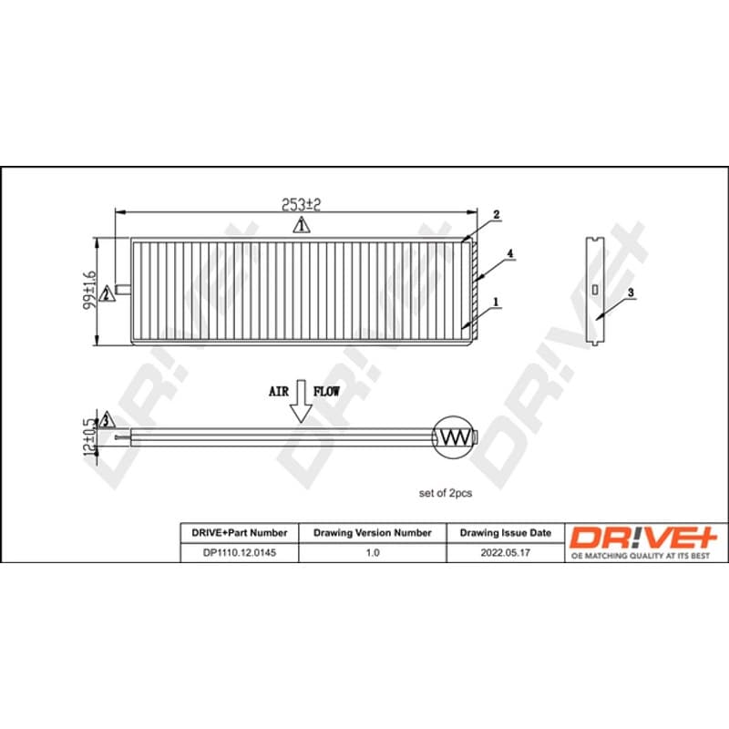 DRVE filtras, salono oras DP1110.12.0145