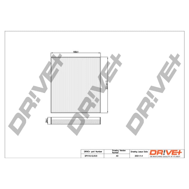 DRVE filtras, salono oras DP1110.12.0121
