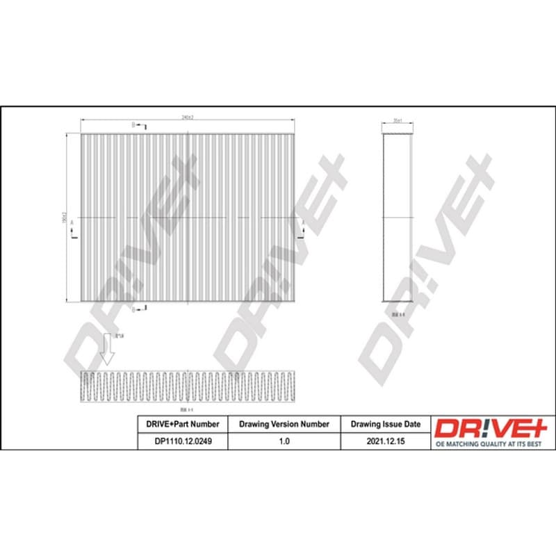DRVE filtras, salono oras DP1110.12.0249