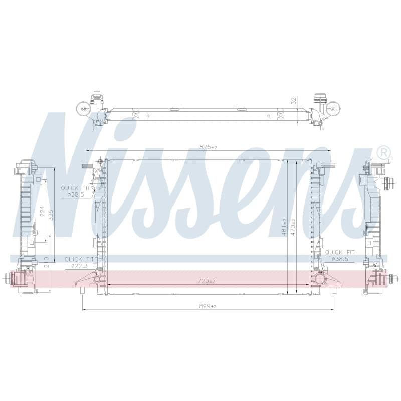 NISSENS radiatorius, variklio aušinimas 606578