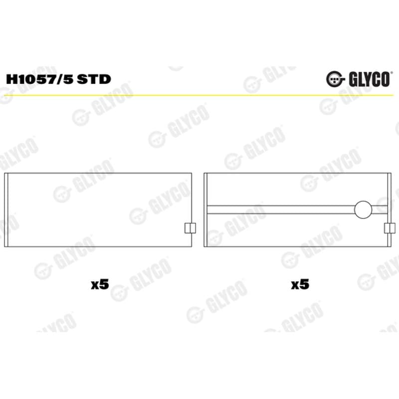 GLYCO pagrindiniai guoliai, alkūninis velenas H1057/5 STD