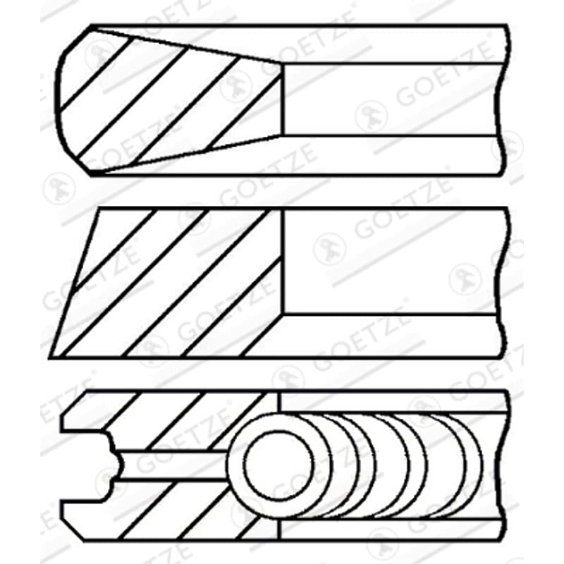GOETZEENGINE stūmoklio žiedų komplektas 08-704500-00