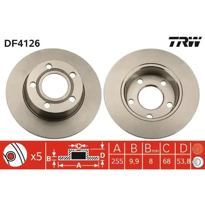 TRW stabdžių diskas DF4126