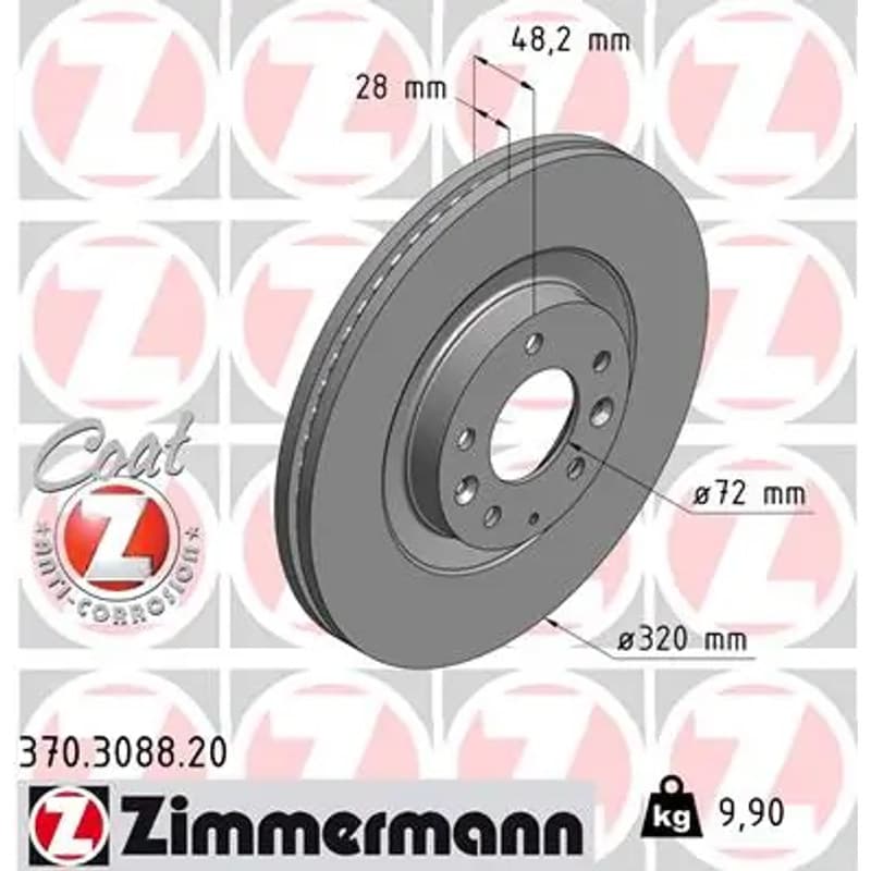 ZIMMERMANN stabdžių diskas 370.3088.20