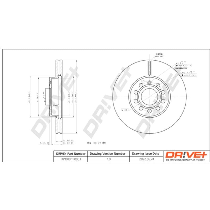 DRVE stabdžių diskas DP1010.11.0853