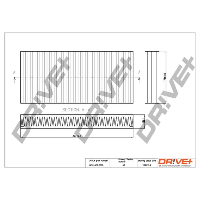 DRVE filtras, salono oras DP1110.12.0088