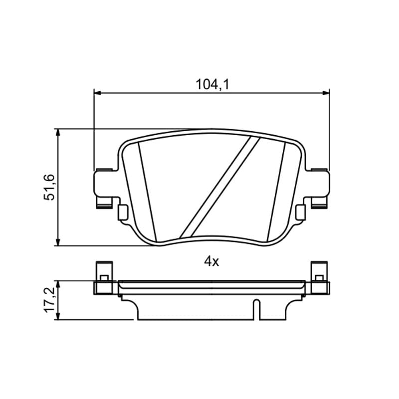 BOSCH 0 986 494 797 stabdžių trinkelių rinkinys, diskinis stabdys