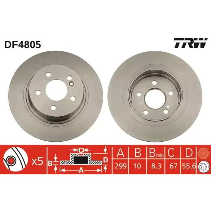 TRW stabdžių diskas DF4805