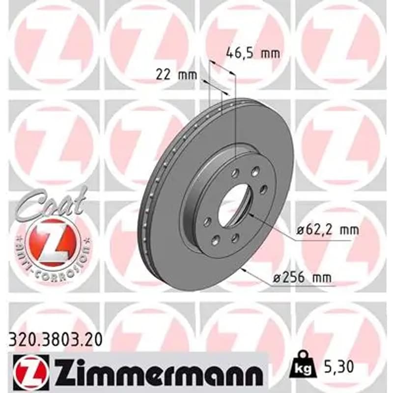 ZIMMERMANN stabdžių diskas 320.3803.20