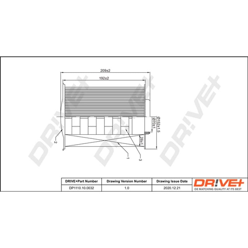 DRVE oro filtras DP1110.10.0032