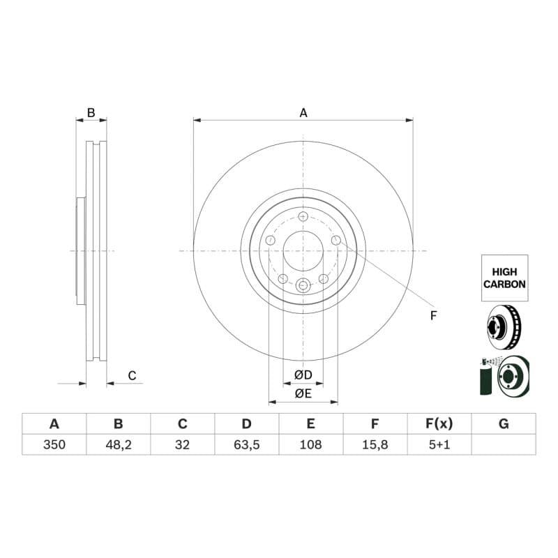 BOSCH 0 986 479 G33 stabdžių diskas