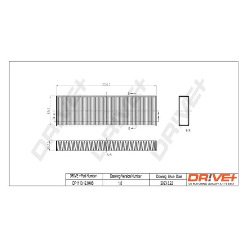 DRVE filtras, salono oras DP1110.12.0408