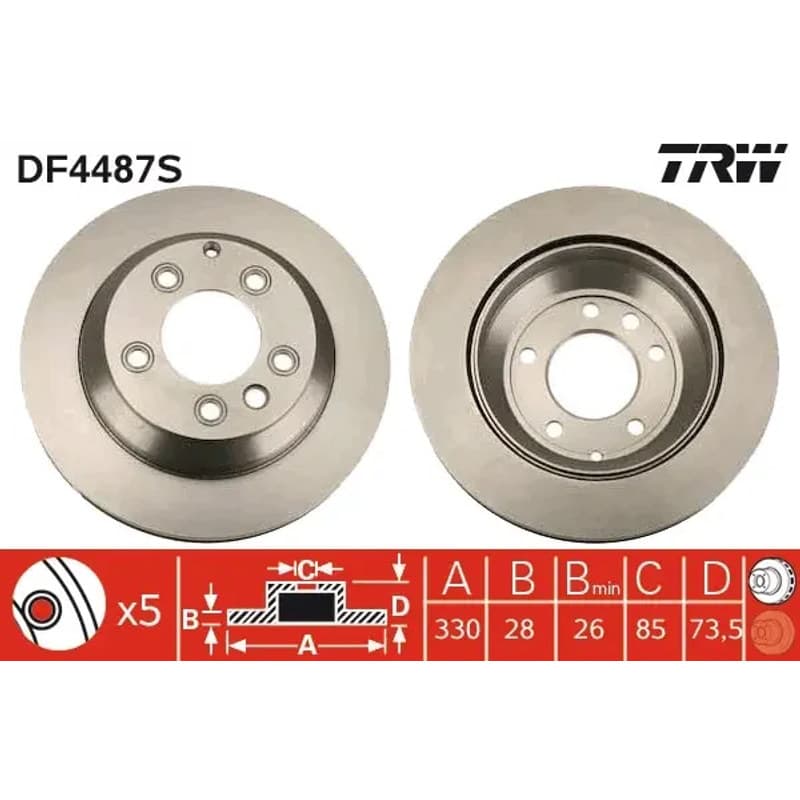TRW stabdžių diskas DF4487S