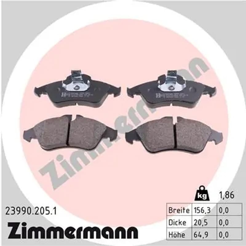 ZIMMERMANN stabdžių trinkelių rinkinys, diskinis stabdys 23990.205.1