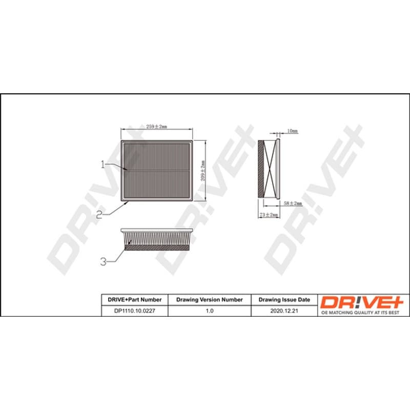 DRVE DP1110.10.0227 oro filtras