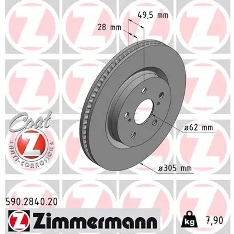 ZIMMERMANN stabdžių diskas 590.2840.20