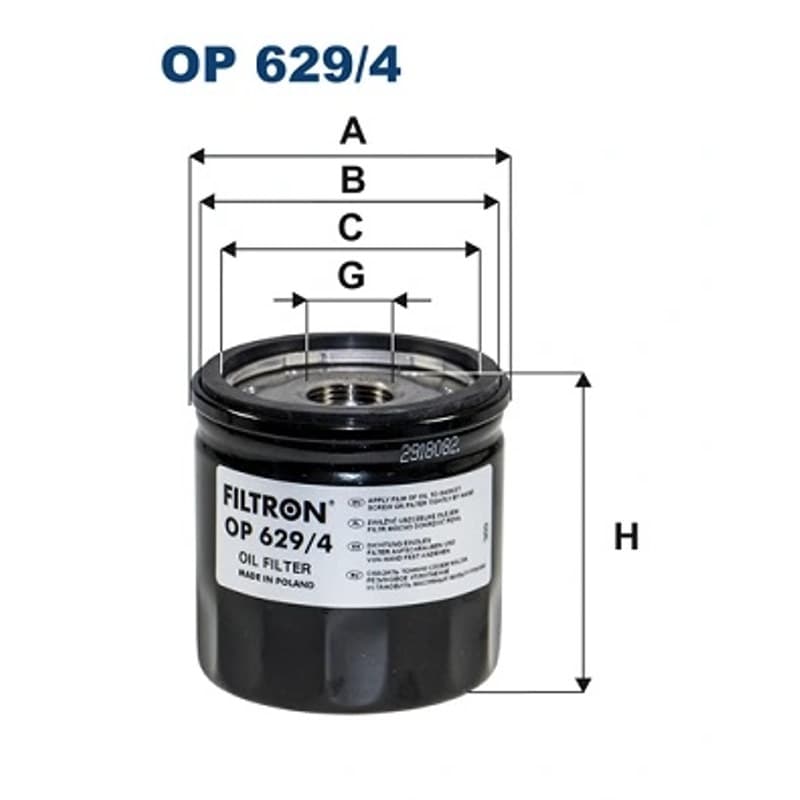 FILTRON Alyvos filtras OP 629/4
