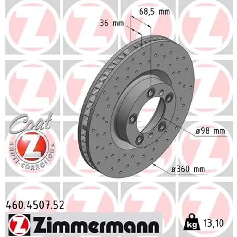 ZIMMERMANN stabdžių diskas 460.4507.52