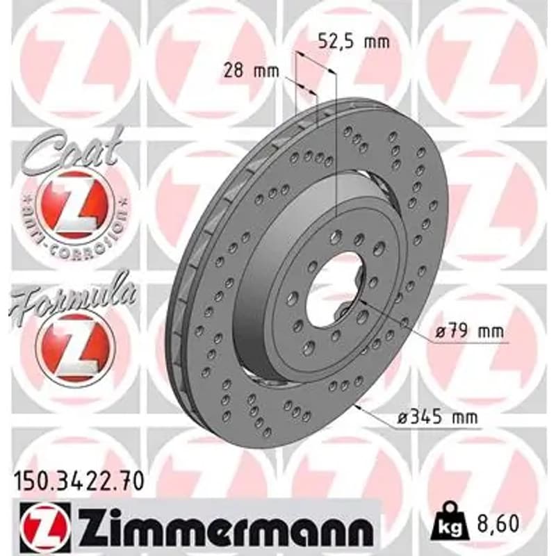 ZIMMERMANN 150.3422.70 stabdžių diskas