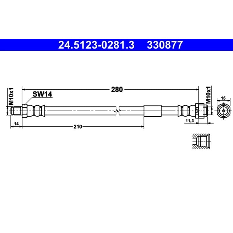 ATE Stabdžių žarnelė 24.5123-0281.3