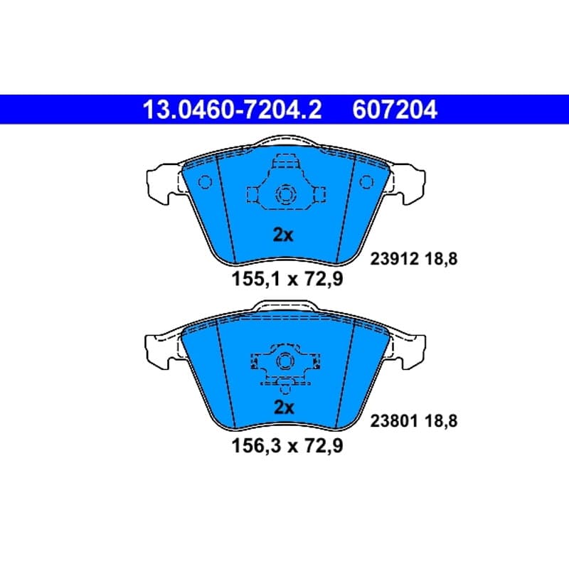 ATE Būgnai ir trinkelės 13.0460-7204.2