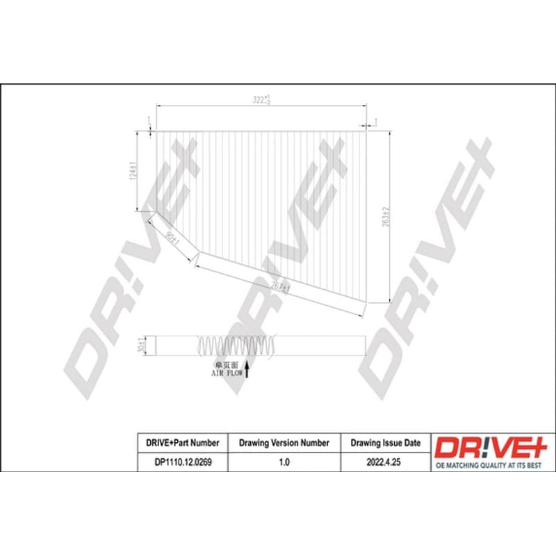 DRVE filtras, salono oras DP1110.12.0269