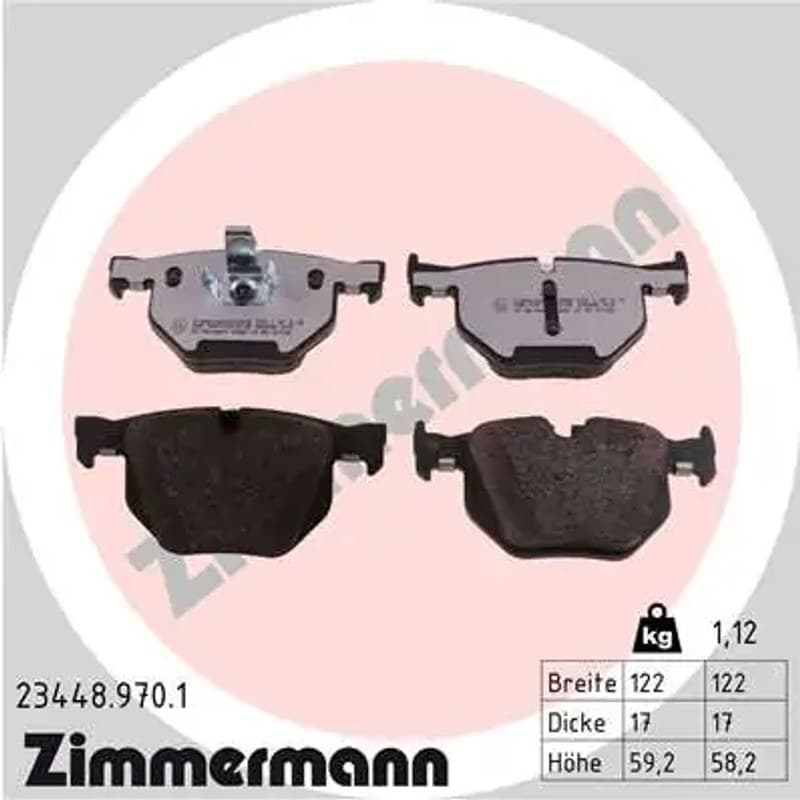 ZIMMERMANN stabdžių trinkelių rinkinys, diskinis stabdys 23448.970.1