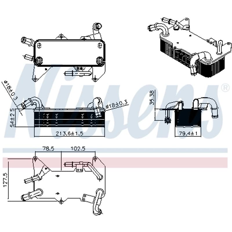 NISSENS alyvos aušintuvas, automatinė transmisija 91579