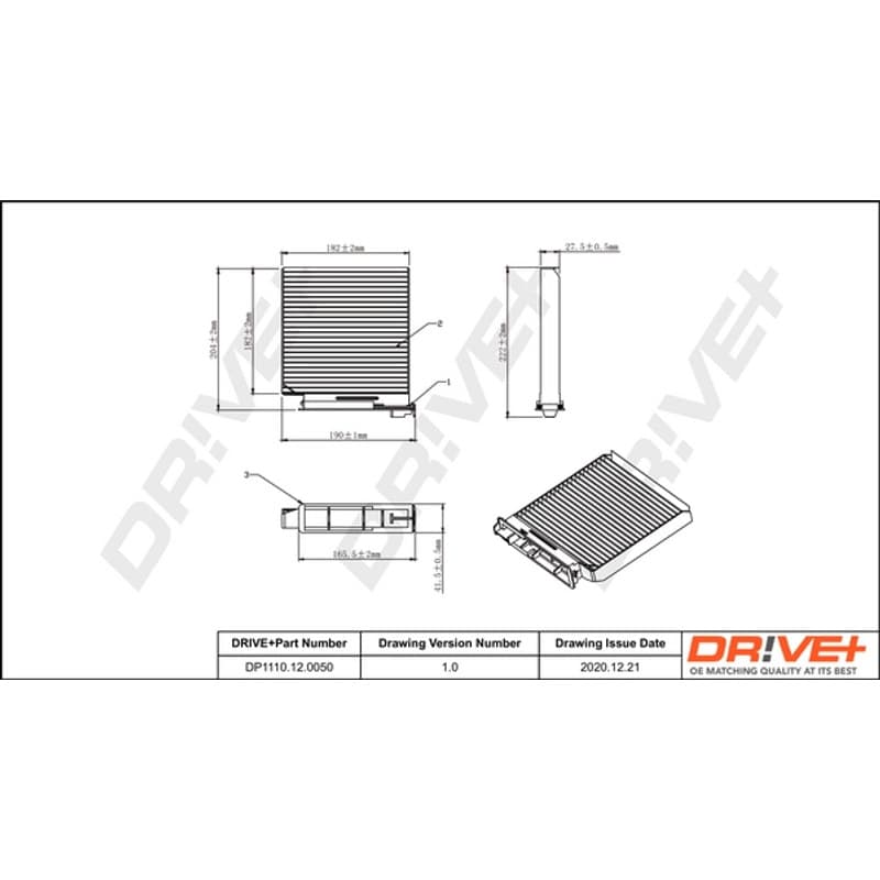 DRVE filtras, salono oras DP1110.12.0050