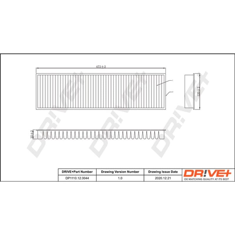 DRVE filtras, salono oras DP1110.12.0044