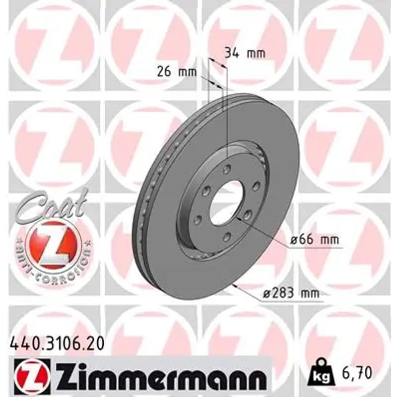 ZIMMERMANN stabdžių diskas 440.3106.20