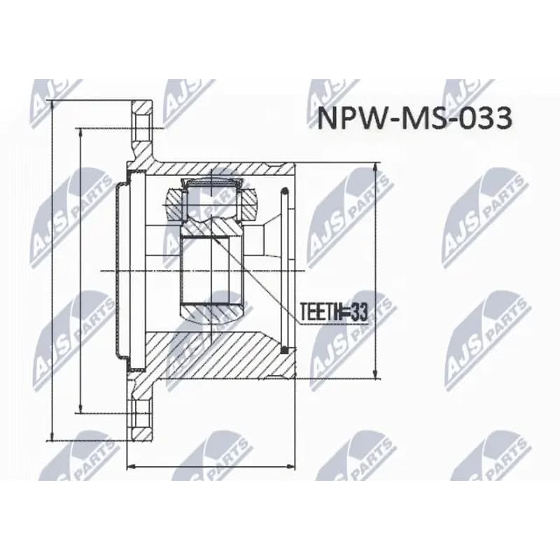NTY jungčių komplektas, kardaninis velenas NPW-MS-054