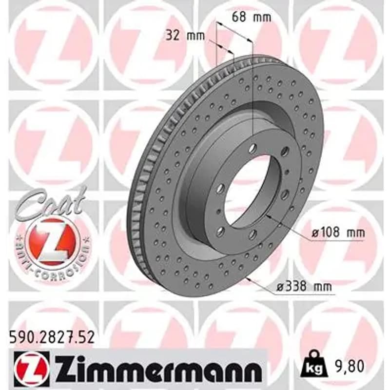 ZIMMERMANN stabdžių diskas 590.2827.52
