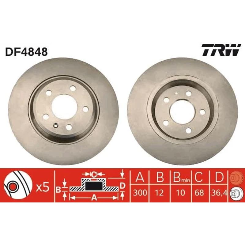 TRW Stabdžių diskas DF4848
