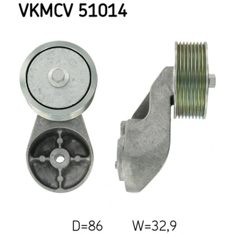 SKF VKMCV 51014 kreipiantysis skriemulys, V formos rumbuotas diržas