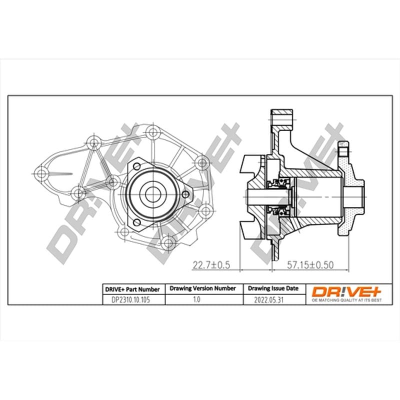 DRVE Vandens siurblys, variklio aušinimas DP2310.10.105