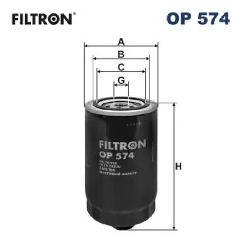 FILTRON OP 574 alyvos filtras – 95 × 183 mm, 3/4-16 UNF-2B