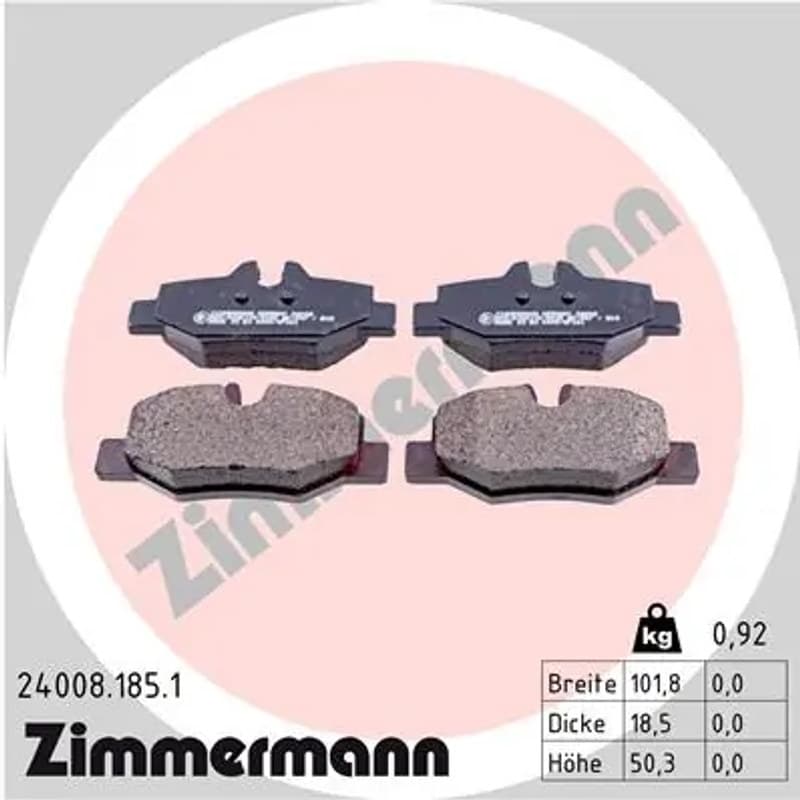 ZIMMERMANN stabdžių trinkelių rinkinys, diskinis stabdys 24008.185.1