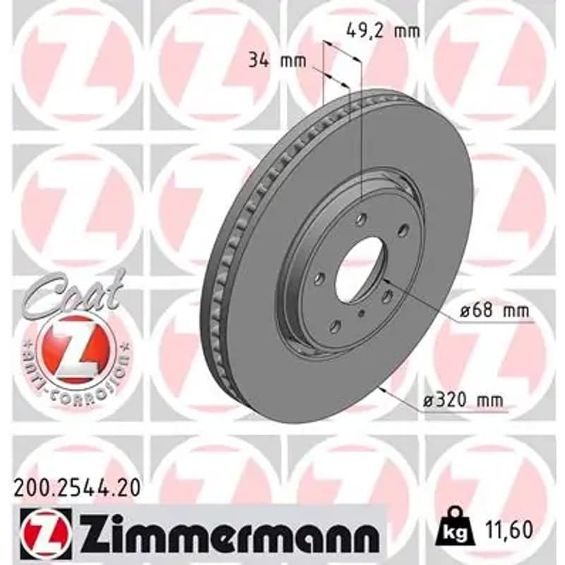 ZIMMERMANN stabdžių diskas 200.2544.20