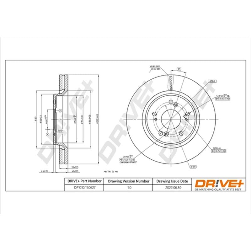 DRVE stabdžių diskas DP1010.11.0627