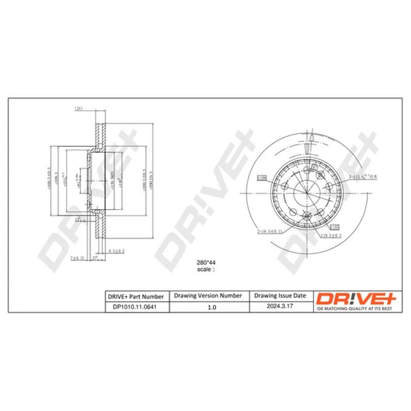 DRVE DP1010.11.0641 stabdžių diskas