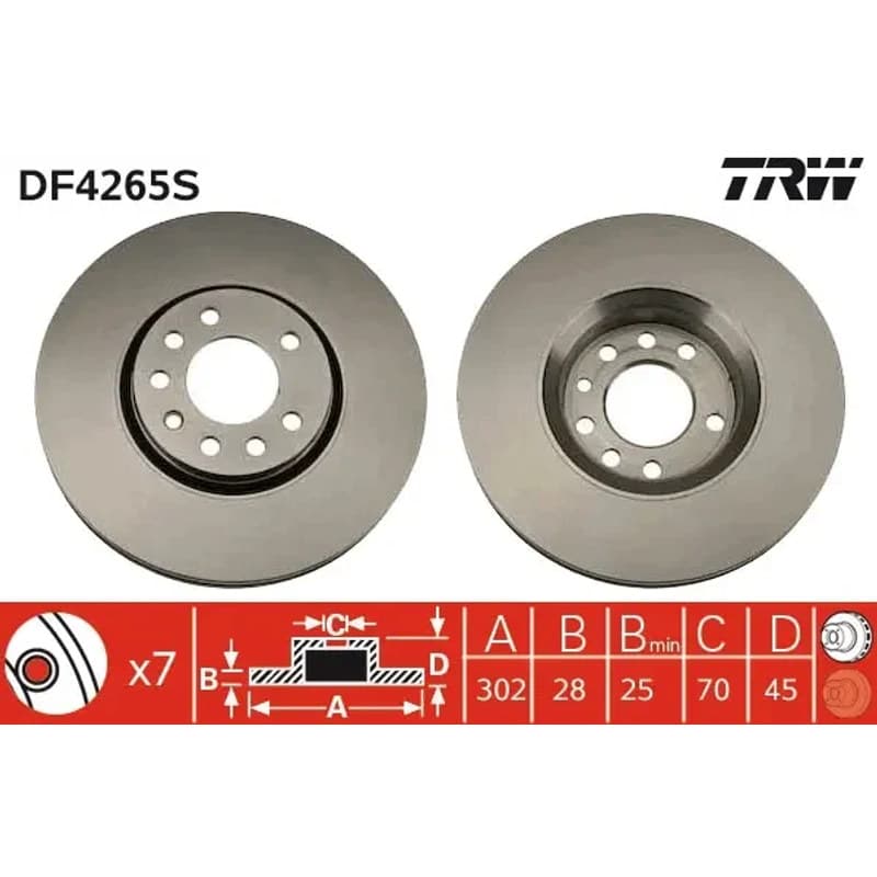 TRW stabdžių diskas DF4265S
