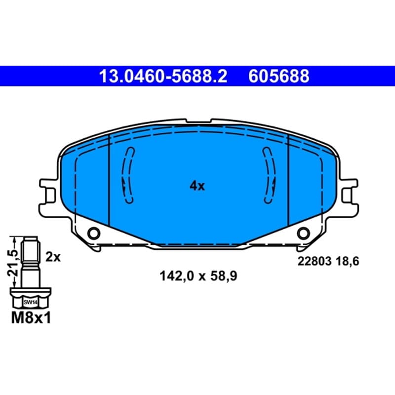 ATE Būgnai ir trinkelės 13.0460-5688.2