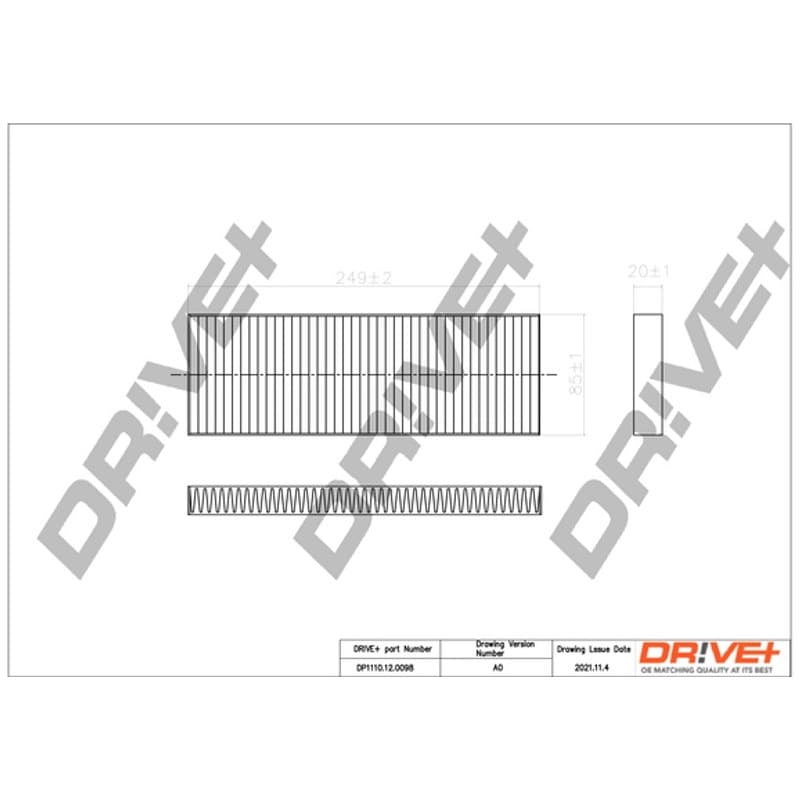 DRVE filtras, salono oras DP1110.12.0098