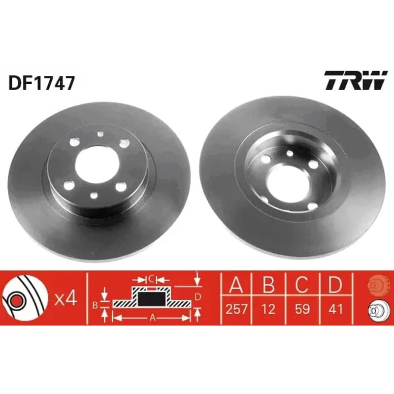 TRW stabdžių diskas DF1747