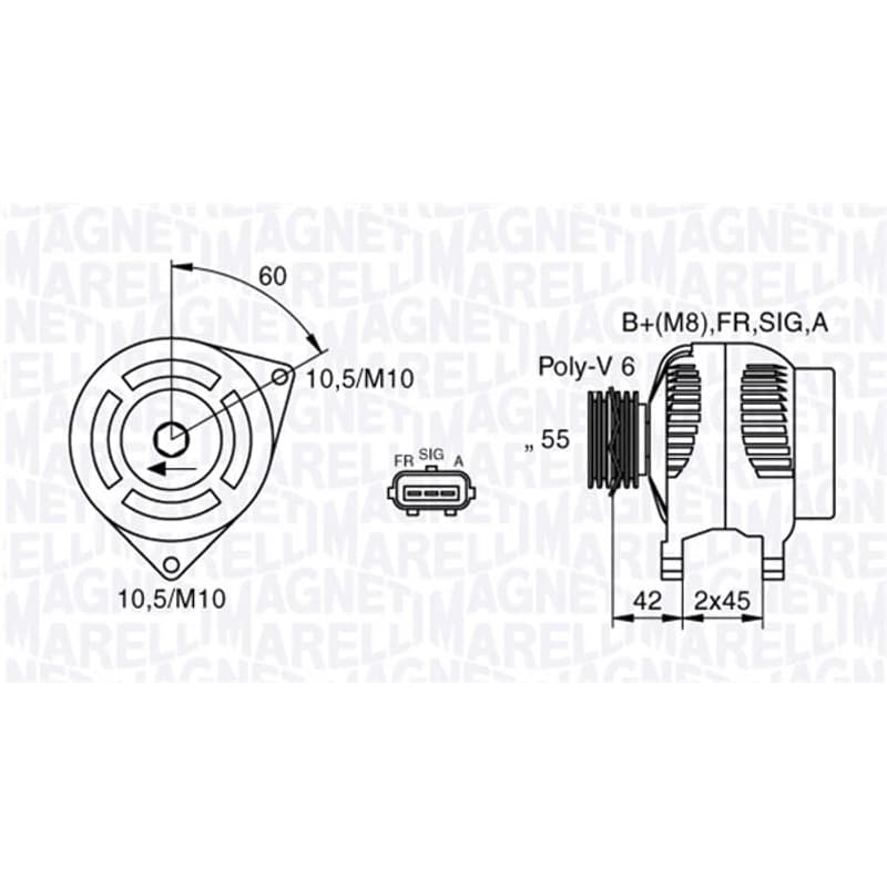 MAGNETIMARELLI 063377416010 kintamosios srovės generatorius